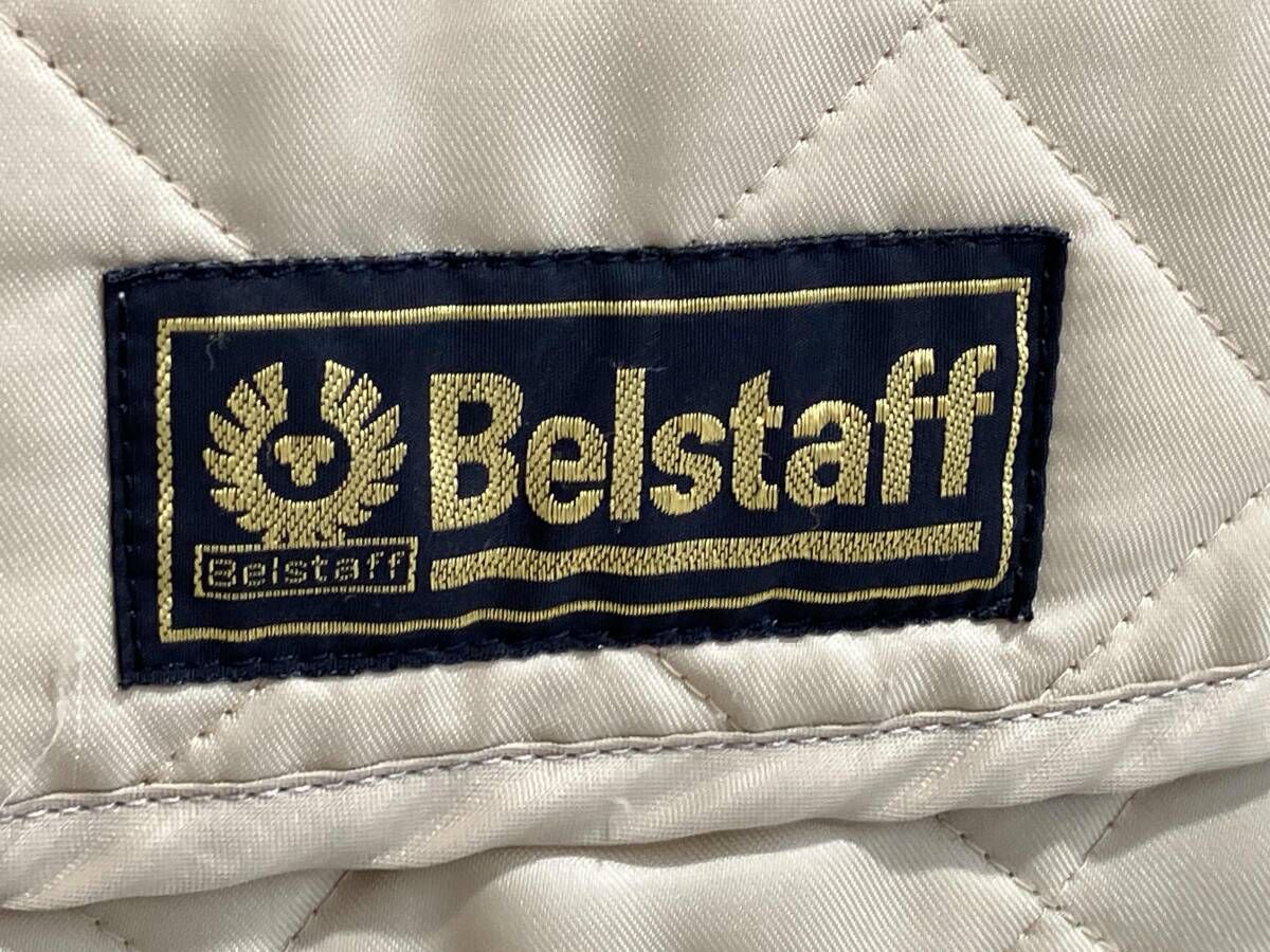 Belstaff ベルスタッフ キルティングジャケット S ベージュ made in Italy イタリア製 ライナー 汚れ有り 古着 メンズ アウター