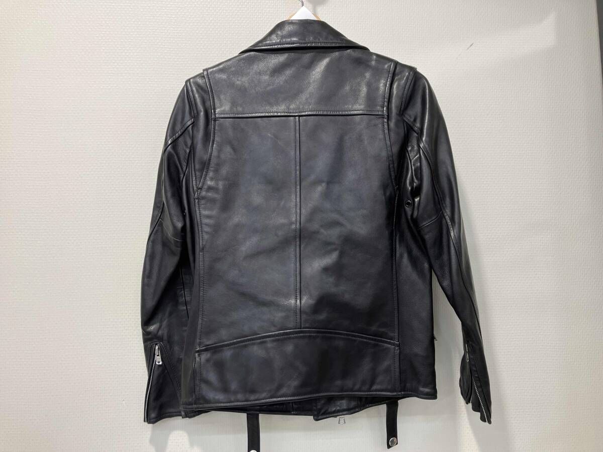 6 ROKU BEAUTY＆YOUTH UNITED ARROWSビューティーアンドユース ユナイテッドアローズ8625-199-0024 ダブルライダース 羊革 36 ブラック