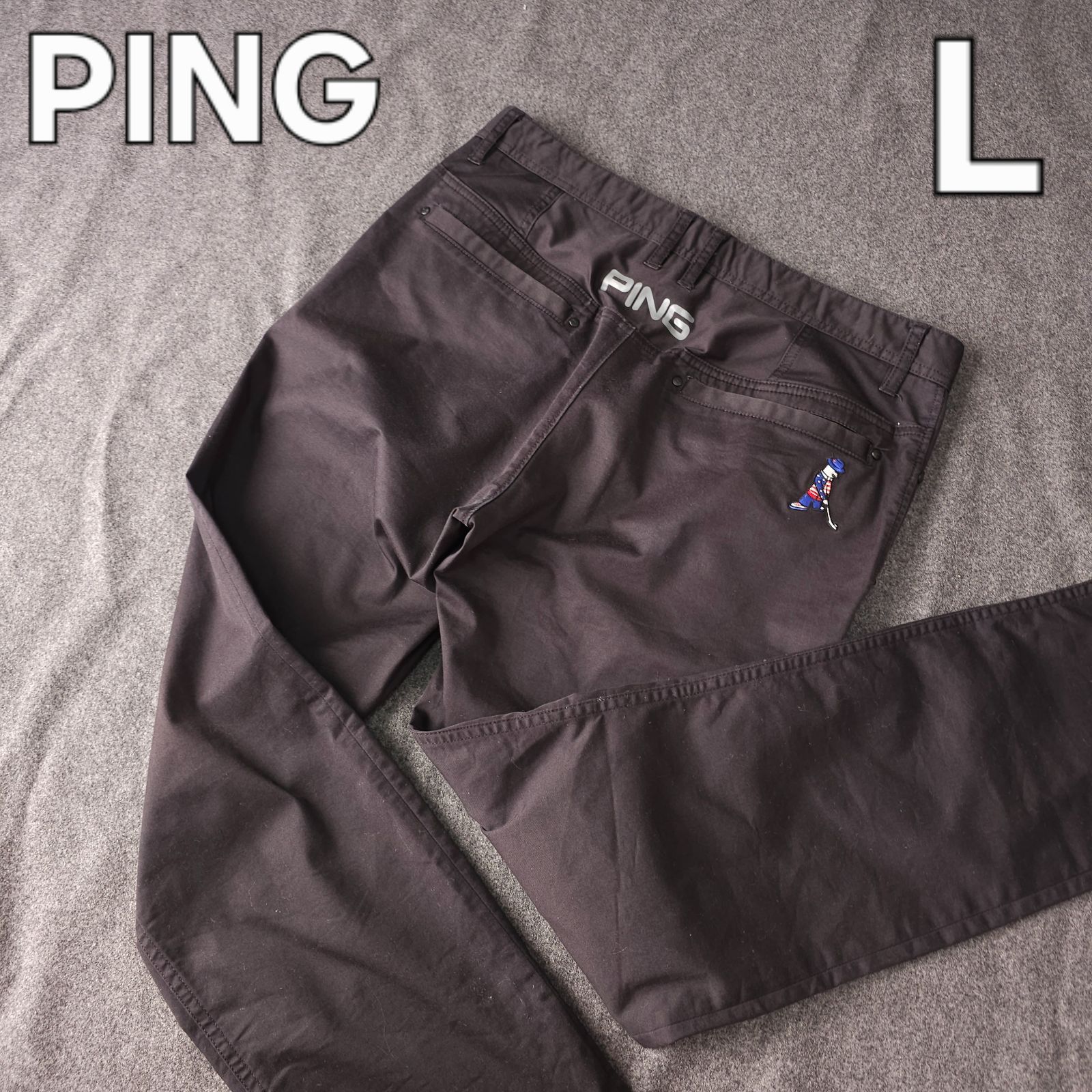 【ムータマリンゴルフ】春夏 人気ロゴマーク刺繍 ストレッチゴルフパンツ5 黒 ICHI muta MARINE ムータマリン ゴルフ パンツ muta MARINE GOLF