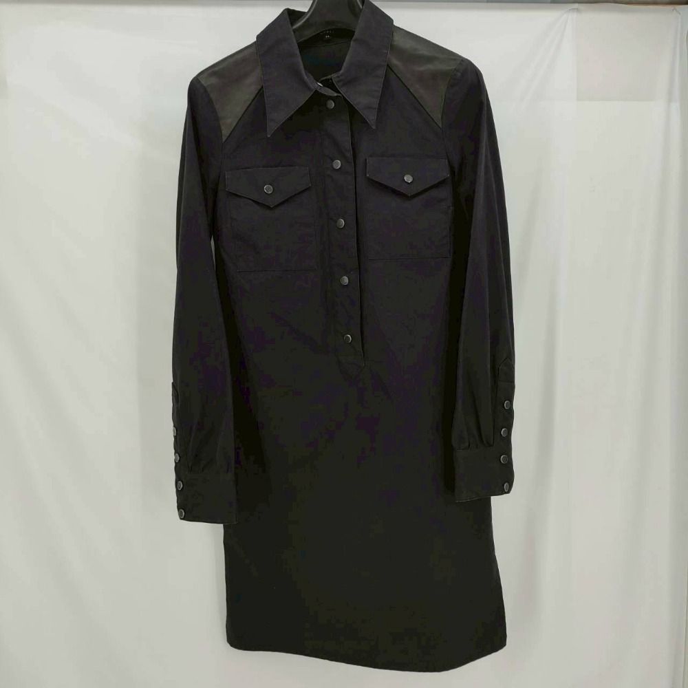 05 w 17169 GUCCI グッチ ブラウス シャツ 長袖 ワンピース 38 黒 ブラック イタリア製 品