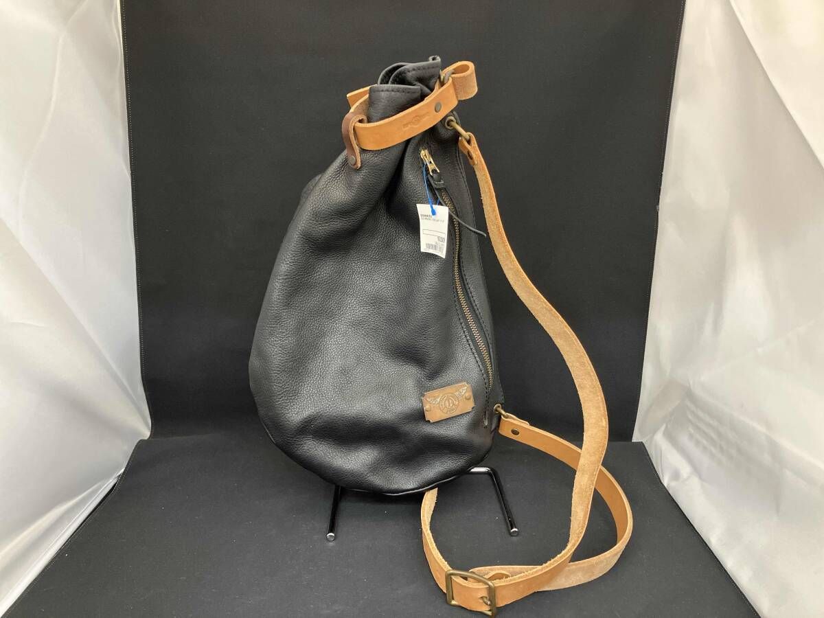 CUSTOMWORKS ZON カスタムワークスゾン ボディーバッグ ショルダーバッグ 黒 ブラック レザー メンズ 直通ファスナー