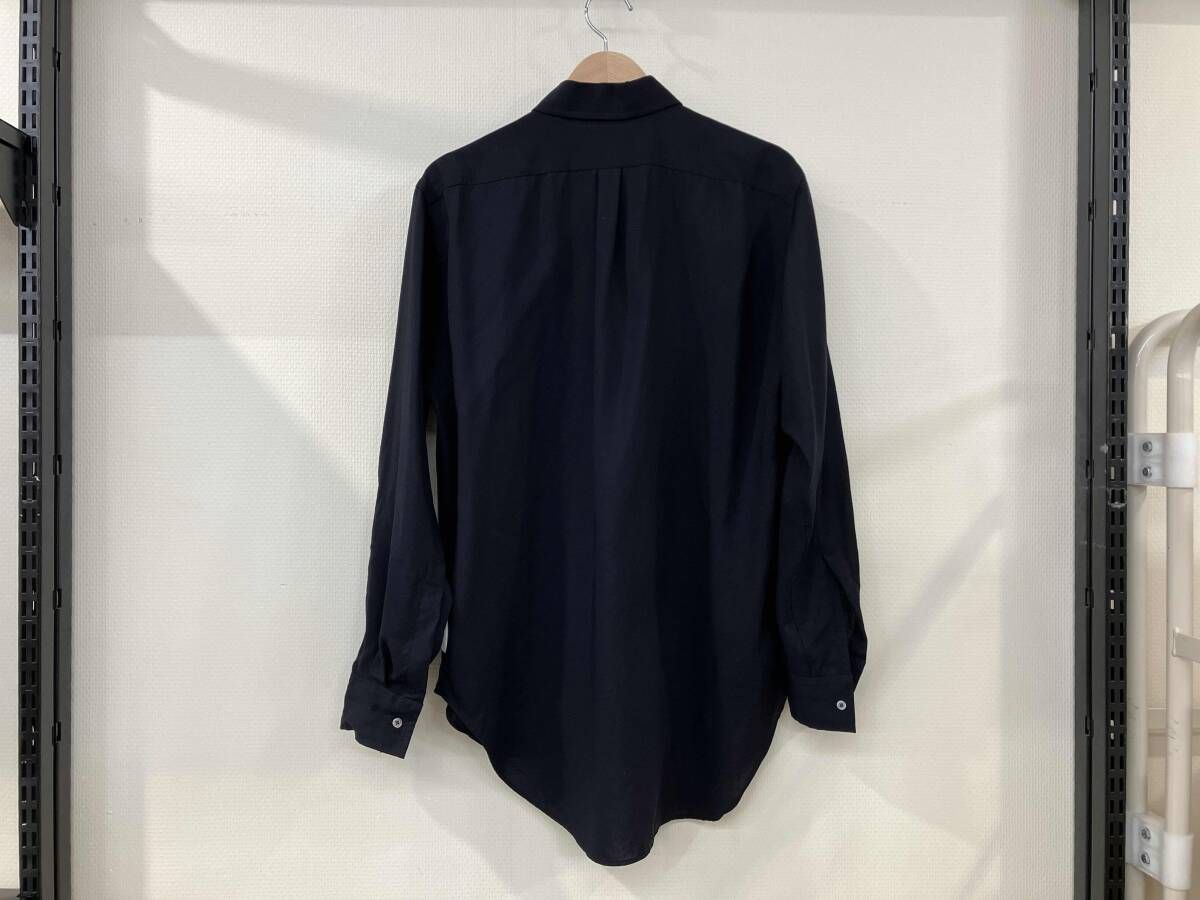 HEUGN ユーゲン 長袖シャツ ウールワンピース シャツ サイズ2 紺 ネイビー 無地 メンズ Alan ドレープ