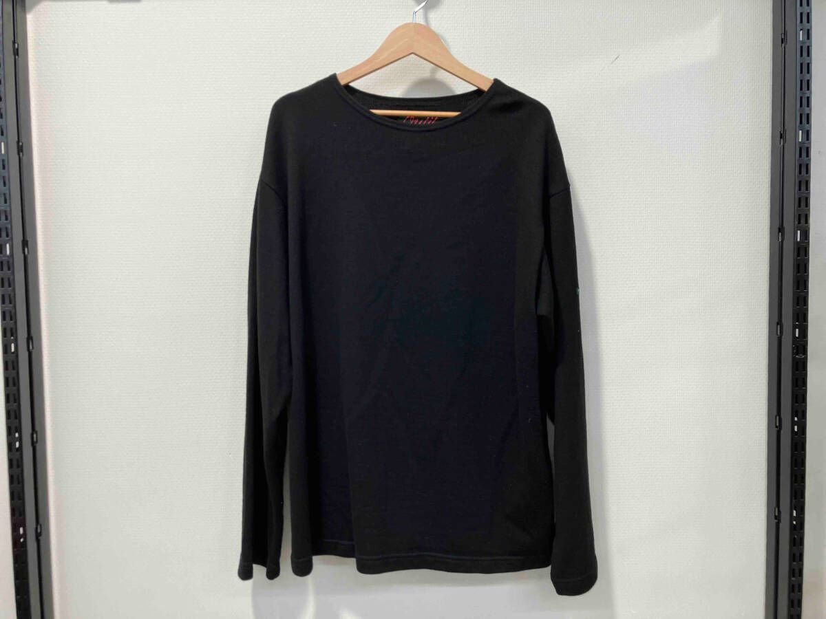 OUTIL ウティ ウールTシャツ 長袖Tシャツ size 1 黒 ブラック クルーネック 毛 ウール アクリル 無地 フランス製 メンズ