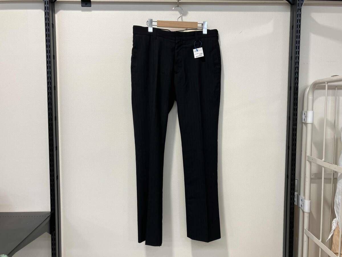 WACKO MARIA ワコマリア GUILTY PARTIES ギルティーパーティー ウールスラックス ロングパンツ L ストライプ ネイビー 破れ有り メンズ