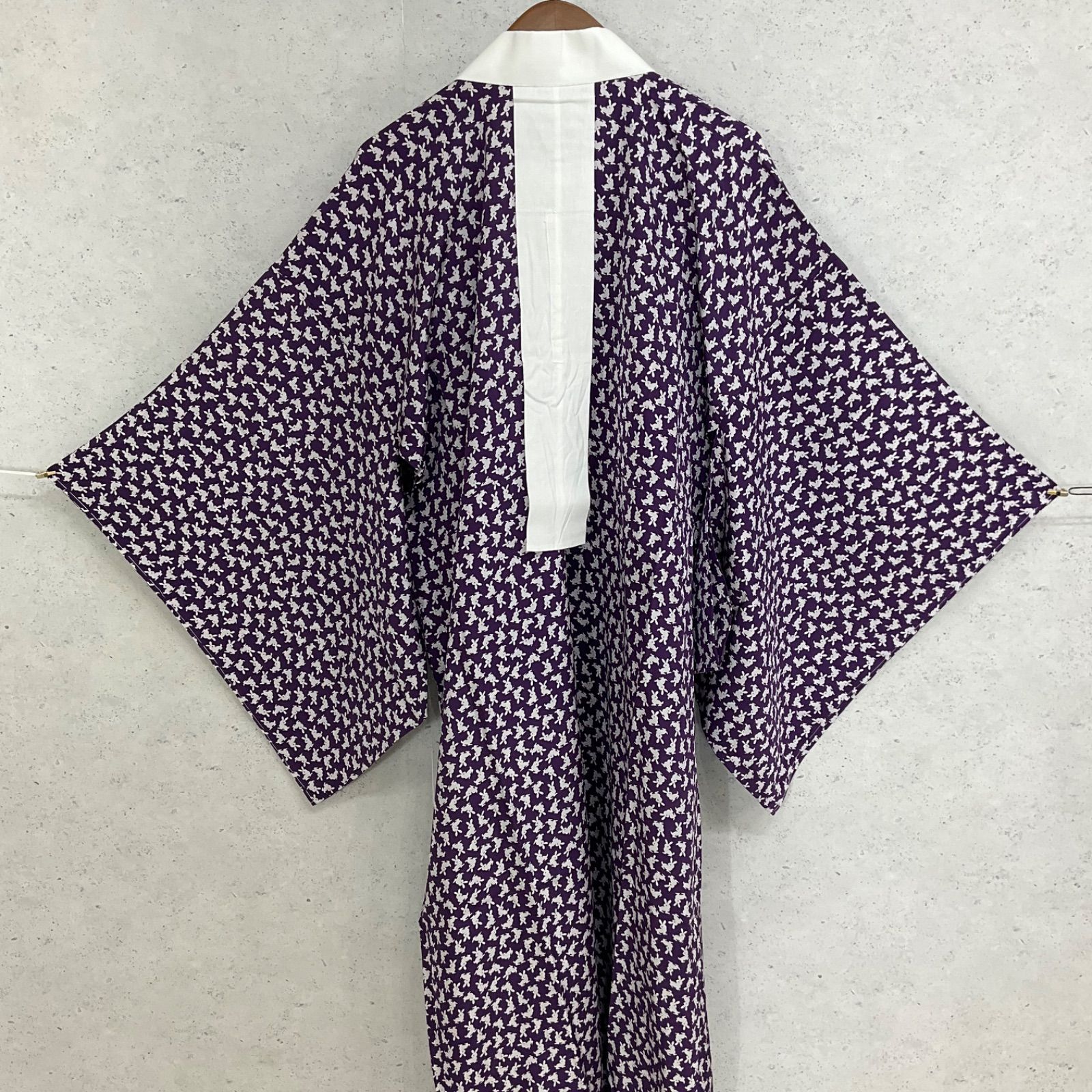 kimono+one◇未使用同然◇長襦袢◇正絹◇兎うさぎ◇仕付け糸付き◇単衣