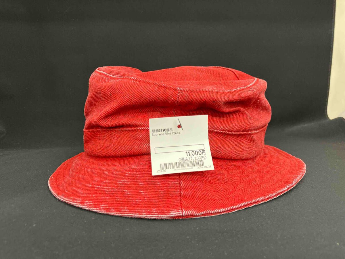 Supreme シュプリーム Coated Denim Crusher コーテッドデニムクラッシャー バケットハット 帽子 24 SS 赤 レッド メンズ