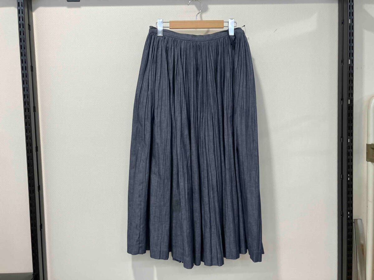 45 RPM フォーティーファイブアールピーエム プリーツスカート size 3 7014005 綿 コットン 青 ブルー レディース
