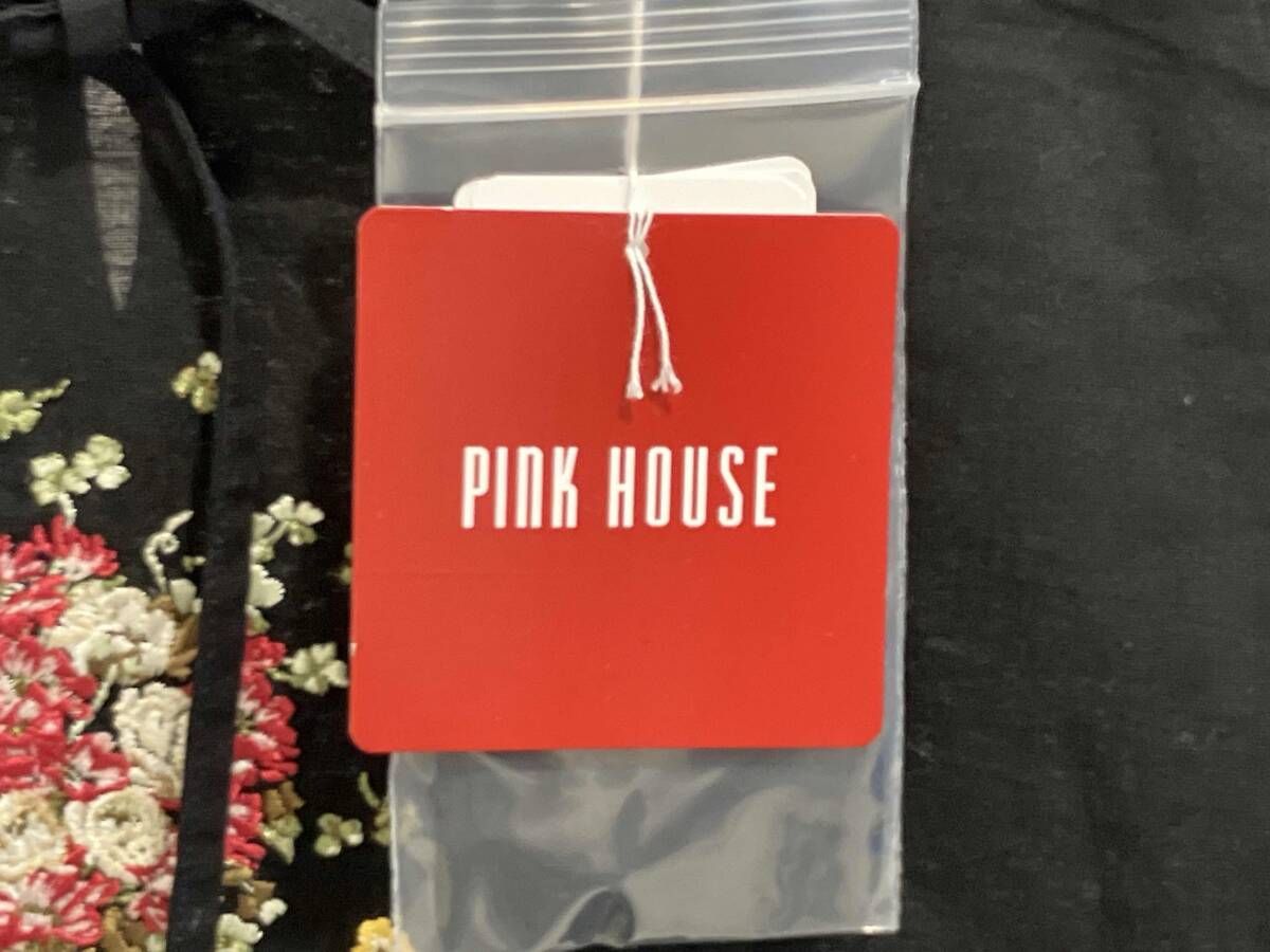  PINK HOUSE ピンクハウス シロツメ草とレンゲ草刺繍入りチュニックブラウス ワンピース 黒 ブラック レディース その他 小物