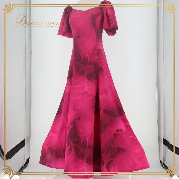 【美品 日本製 フラダンス衣装】ピンク Paondor ワンピース ドレス 赤 フラダンス 衣装 ワンピース ドレス パンドール ピンク系 Paondor 日本