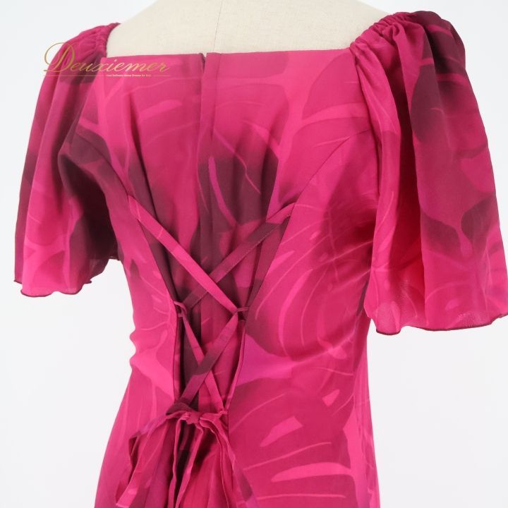 フラダンス 衣装 ワンピース ドレス パンドール ピンク系 Paondor 日本