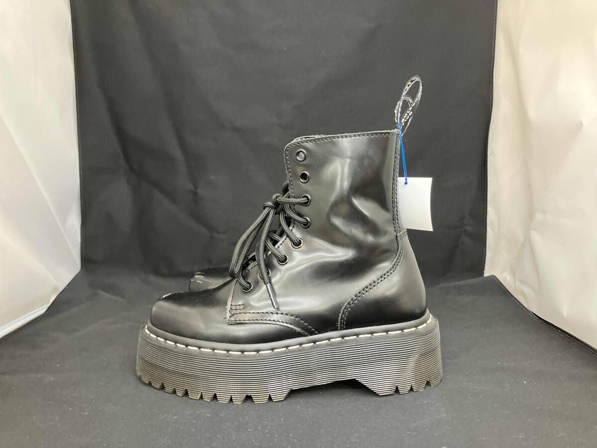 Dr.Martin ドクターマーチン レディース ブーツ ブラック レザー 厚底 JADON ホワイトステッチ 8ホールブーツ サイズUK 3 22.5 cm