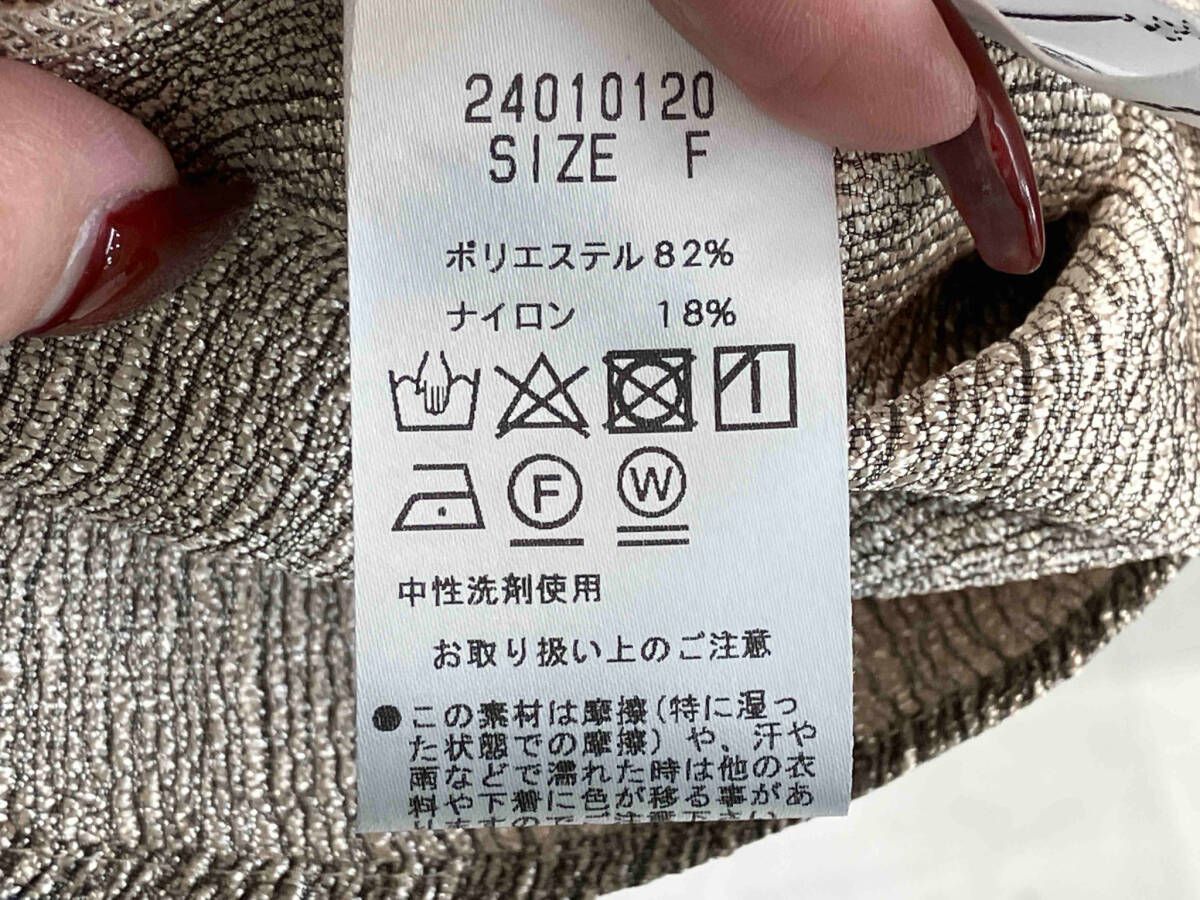 MACHATT マチャット メタリックパフスリーブブラウス ゴールド 24SS