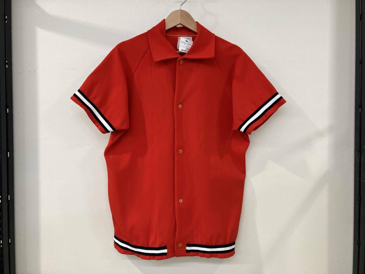 champion チャンピオン メンズ 半袖シャツ レッド スナップボタン ラグランスリーブ タタキタグ 60 s アメリカ製 PORT EDWARDS サイズL