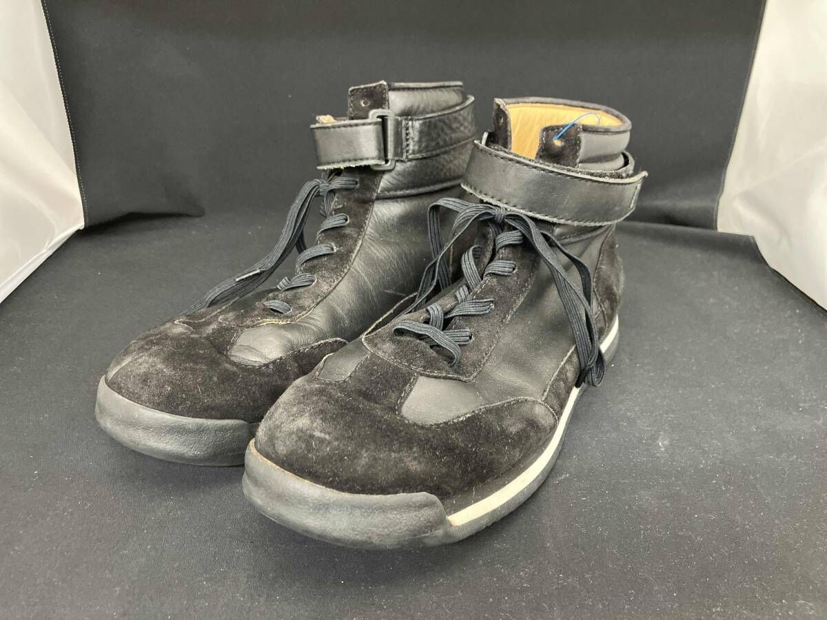 ヴェロニク ブランキーノ ハイカットスニーカー 27 cm相当 黒 ブラック スエード レザー メンズ シューズ