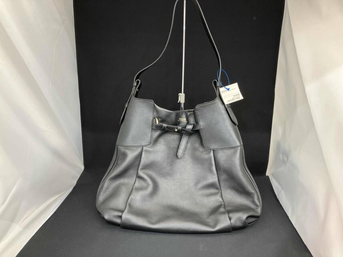 BALLY バリー SWITZERLAND ショルダーバッグ トートバッグ 肩がけバッグ 黒 ブラック レザー レディース イタリア製 カビ汚れ有り