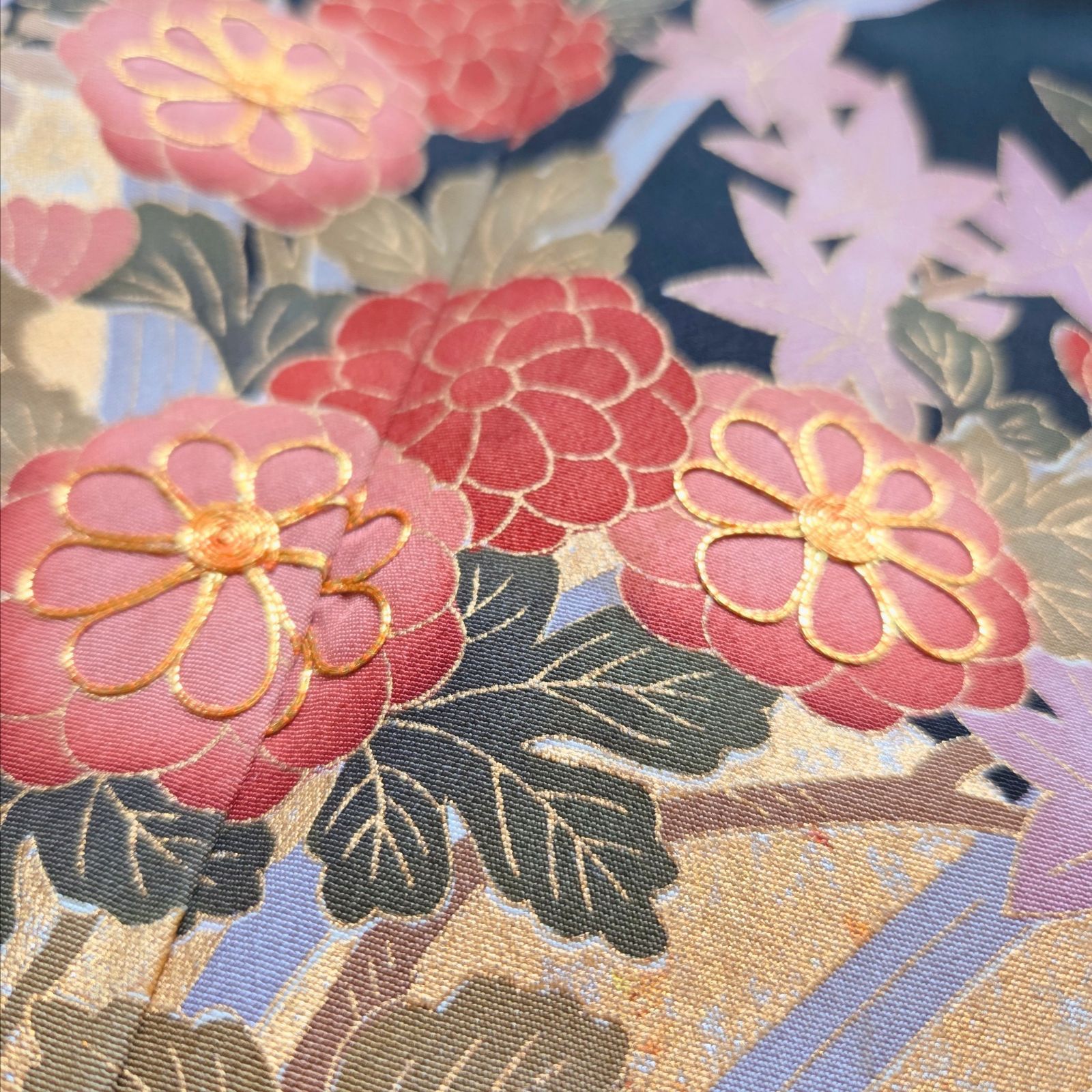 ❦Kaena❦ 着物リメイク セットアップ ロング ワンピース ペプラム