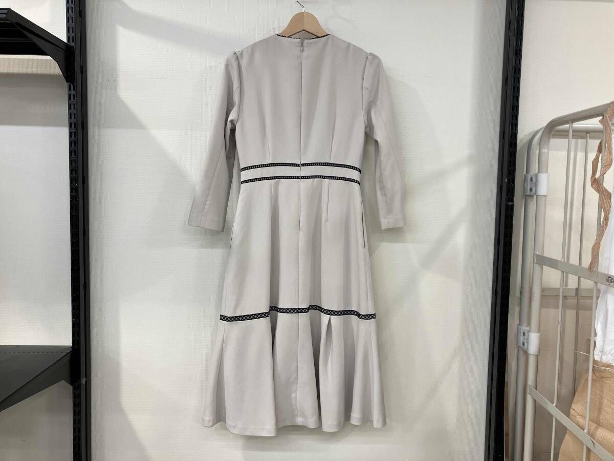 CELFORD セルフォード レース切り替えワンピース 長袖ワンピース 七分袖 サイズ36 ベージュ レディース 石原さとみ