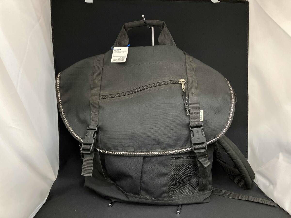 L.L. Bean エルエルビーン リュックサック バックパック 黒 ブラック リップストップ生地 made in USA アウトドア メンズ かばん