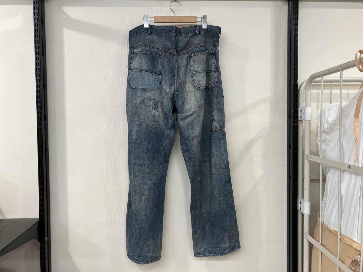 SAINT MICHAEL セントマイケル デニムペインターパンツ ジーンズ サイズL SM-A 23-0000-038 メンズ ボタンフライ