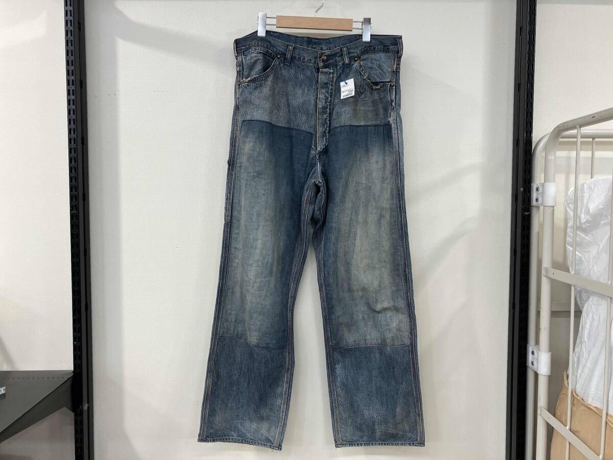 SAINT MICHAEL セントマイケル デニムペインターパンツ ジーンズ サイズL SM-A 23-0000-038 メンズ ボタンフライ