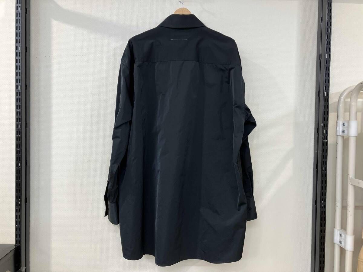 MM 6 Maison Margiela メゾンマルジェラ 長袖シャツ サイズ46 黒 ブラック ポリエステル メンズ ボタンダウン イタリア製