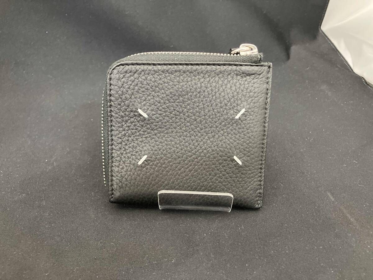 Maison Margiela メゾン マルジェラ Zip Compact Tri F Wallet レザー L字ファスナー財布 コインケース ブラック