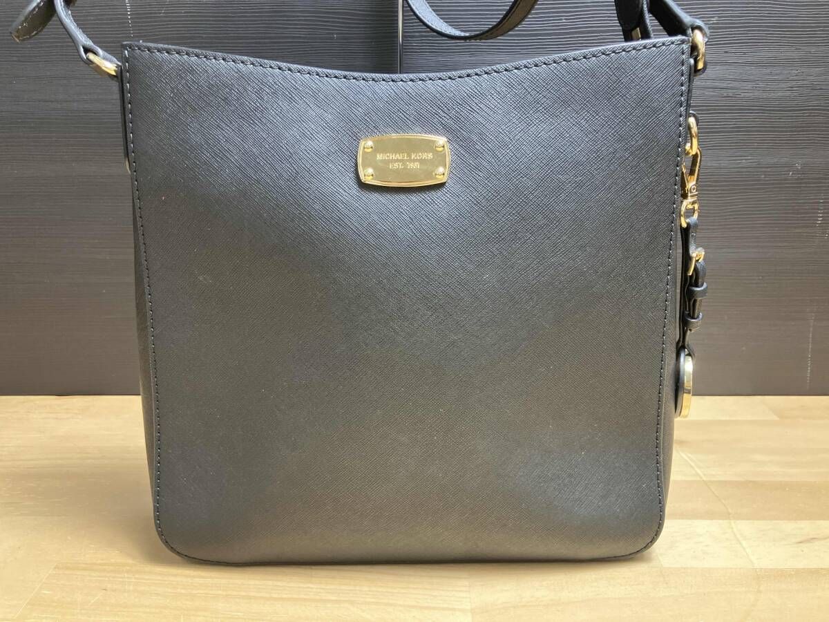 MICHAEL KOSE マイケルコース レザー ショルダーバッグ ブラック