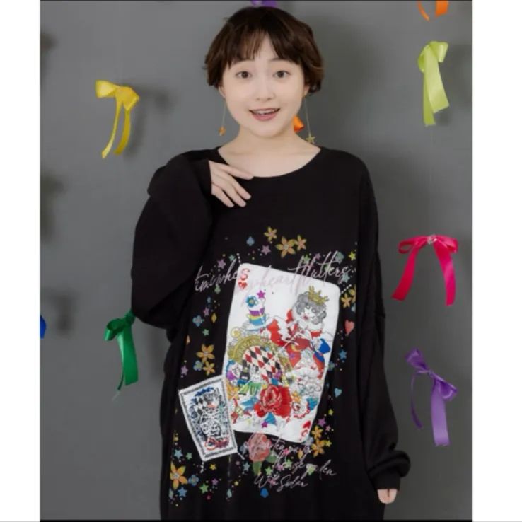 Scolar ス トランプ アップリケ刺繍ワンピース