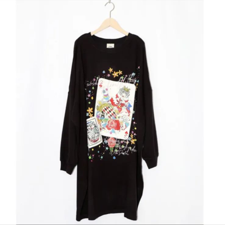 アップリケ刺繍ワンピース