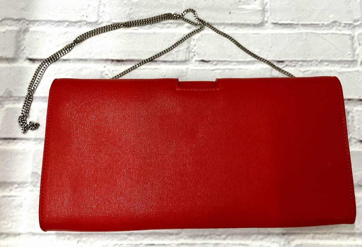 VERSUS VERSACE ヴェルサス ヴァルサーチェ チェ-ンショルダ- バッグ レッド イタリア製 保存袋つき