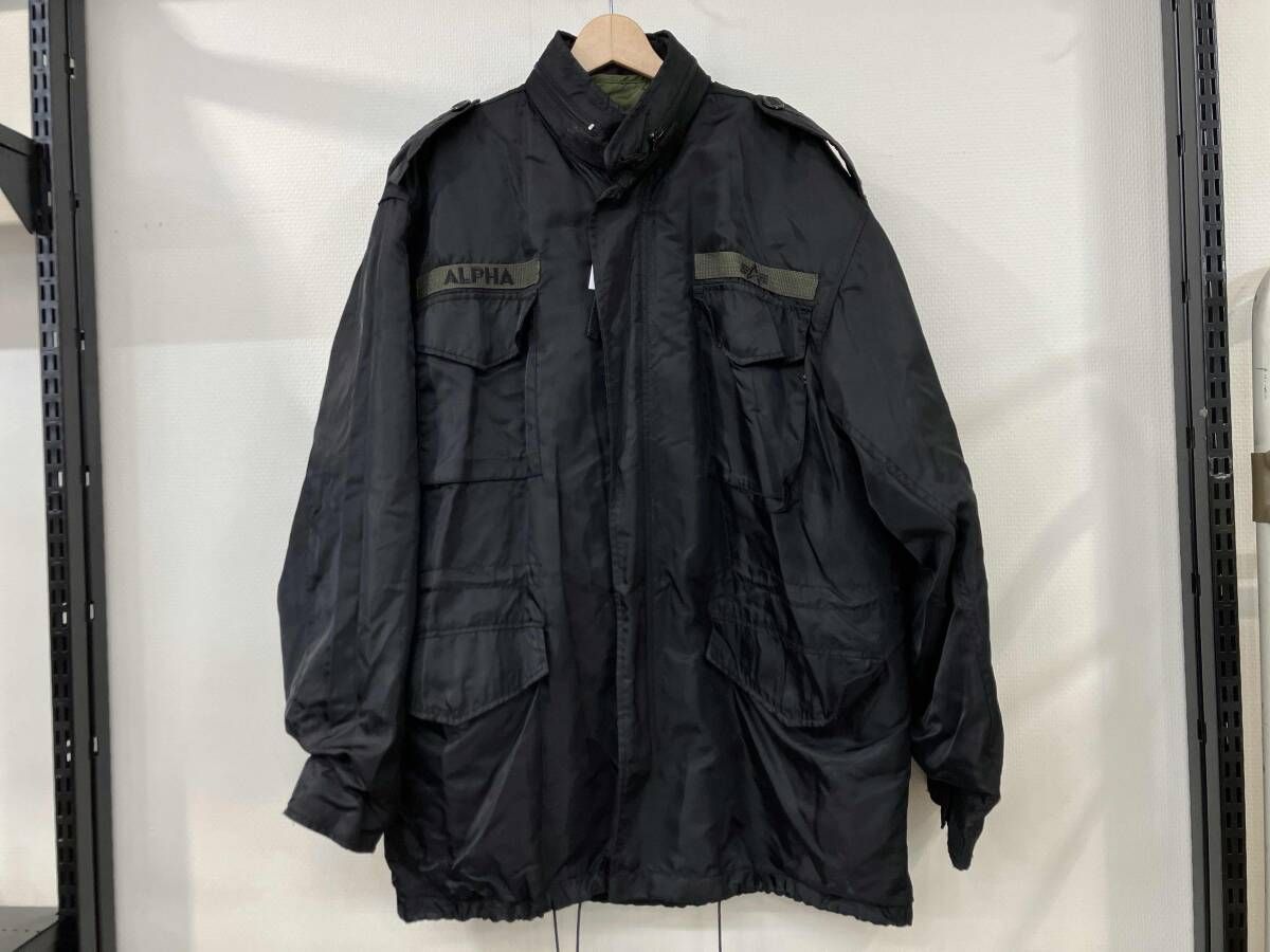 ALPHA アルファ フライトジャケット ライナー付き サイズLARGE ブラック オリーブ ナイロン ポリエステル 韓国製