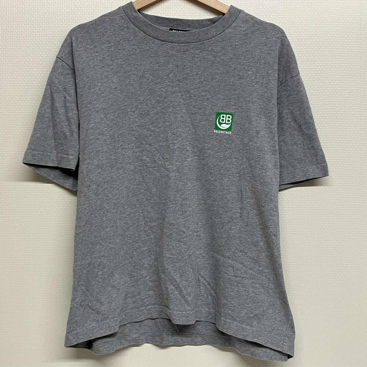 バレンシアガ 594579 バック BBロゴプリント 半袖Tシャツ サイズXS