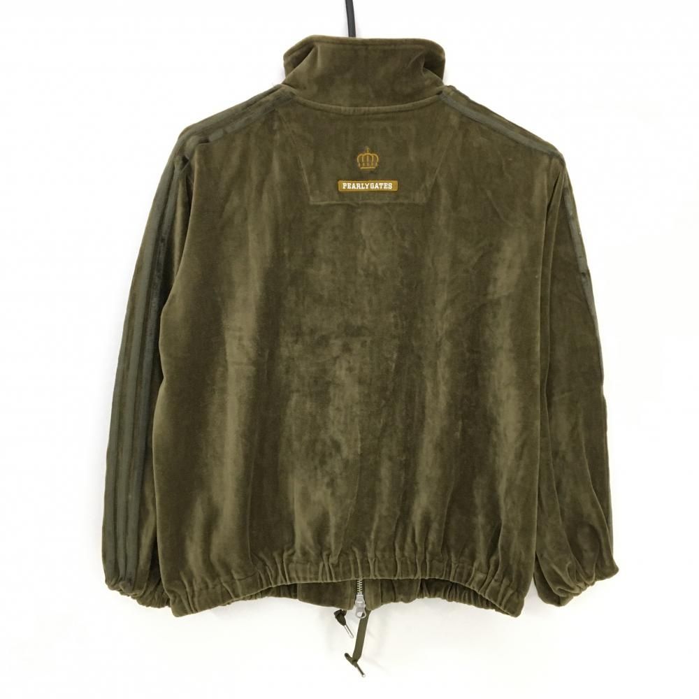美品】パーリーゲイツ ジャケットブルゾン カーキ 起毛 袖3ライン