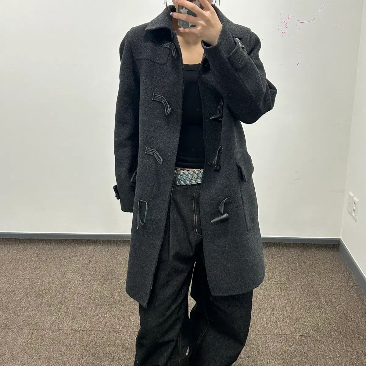 GUESS ゲス チャコール トグルボタン コート