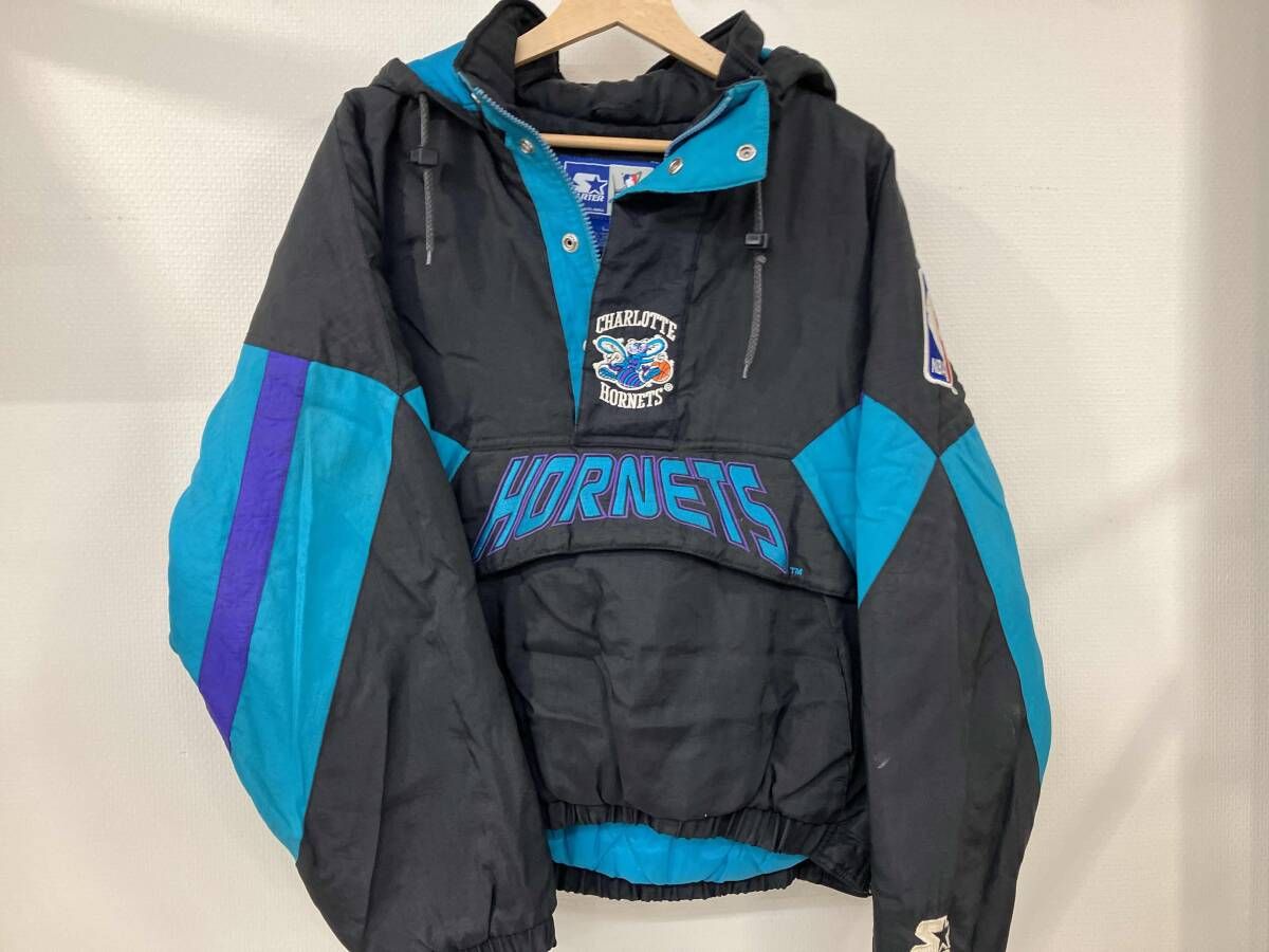 STARTER スターター NBA HORNETS ハーフジップ ナイロンジャケット L