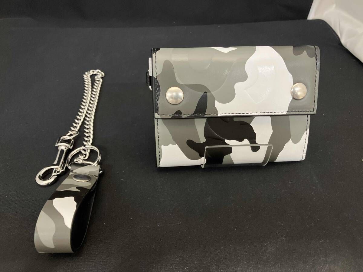 Supreme シュプリーム Leather Chain Waller Snow Camo レザーチェーンウォレット スノーカモ 二つ折り財布 25 ss