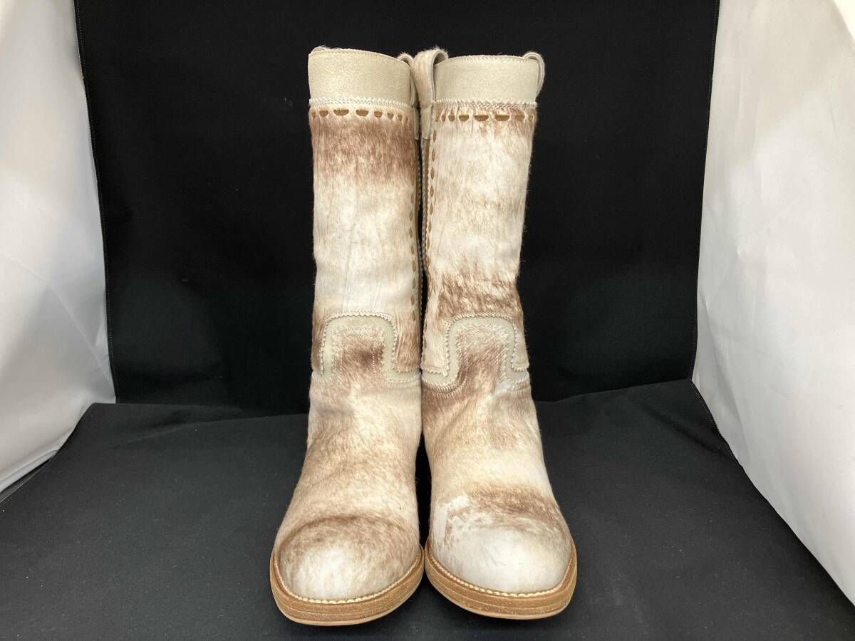  SARTORE サルトル ハラコ ハーフブーツ ロングブーツ レザーブーツ サイズ37 23.5 cm イタリア製 き SX 003 その他 ブーツ