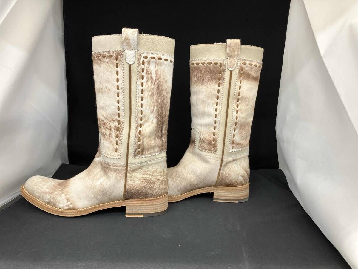 SARTORE サルトル ハラコ ハーフブーツ ロングブーツ レザーブーツ サイズ37 23.5 cm イタリア製 き SX 003