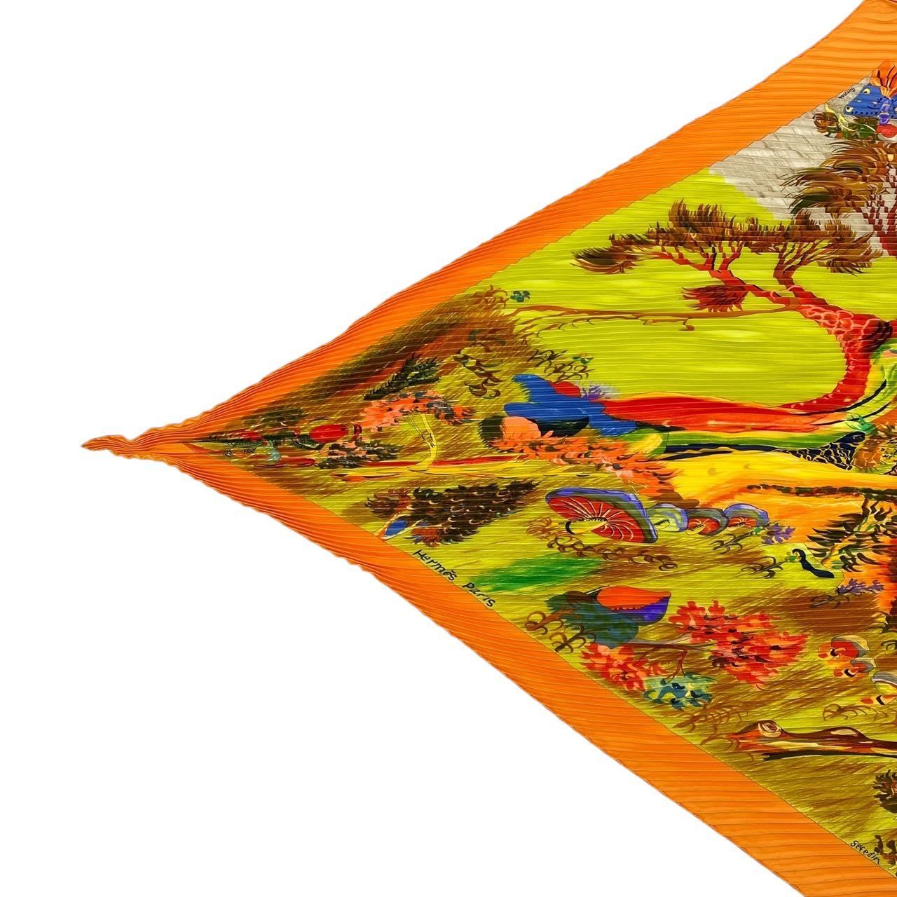 HERMES エルメス スカーフ プリーツ シルク kuggor tree クガールツリー ファッションアイテム き