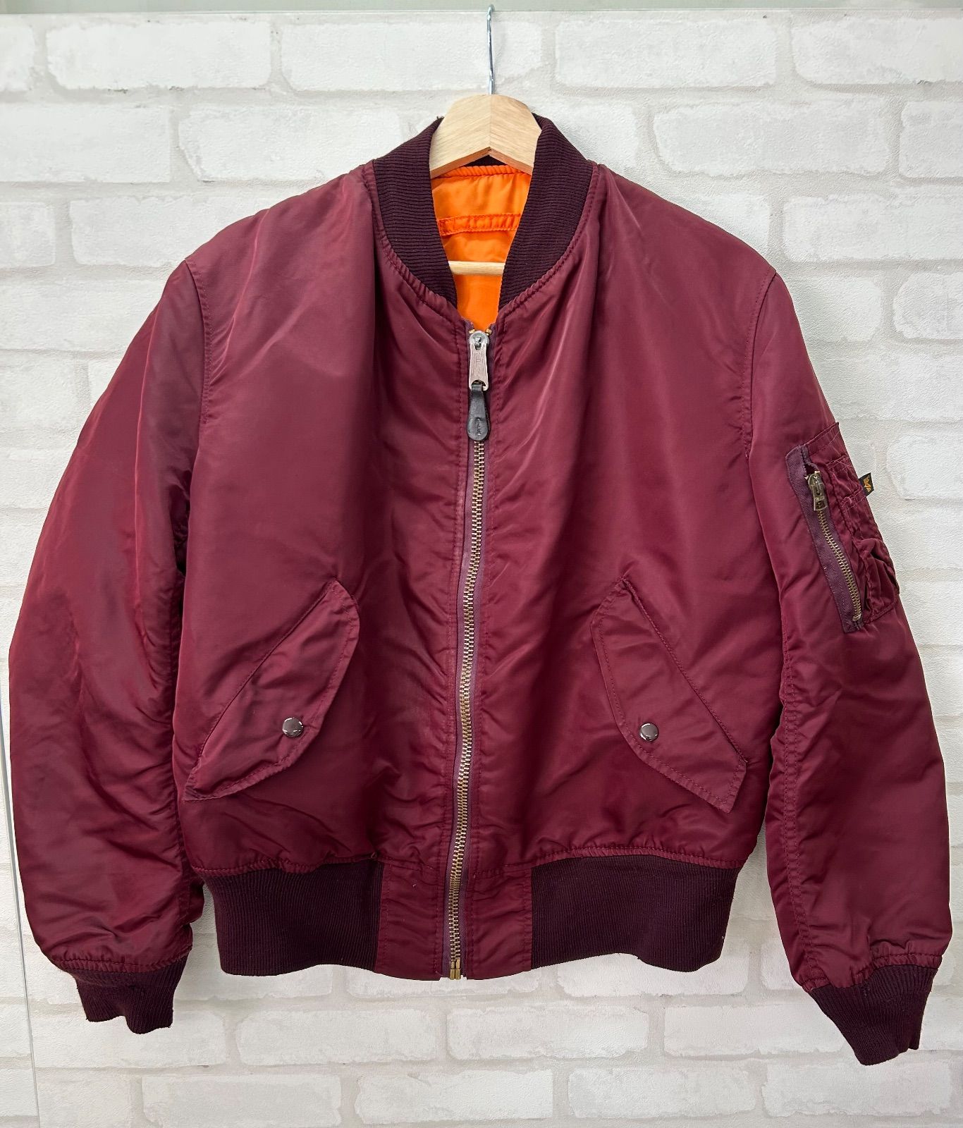90s USA アルファ ALPHA INDUSTRIES MA－1 ジャケット M ボルドー x