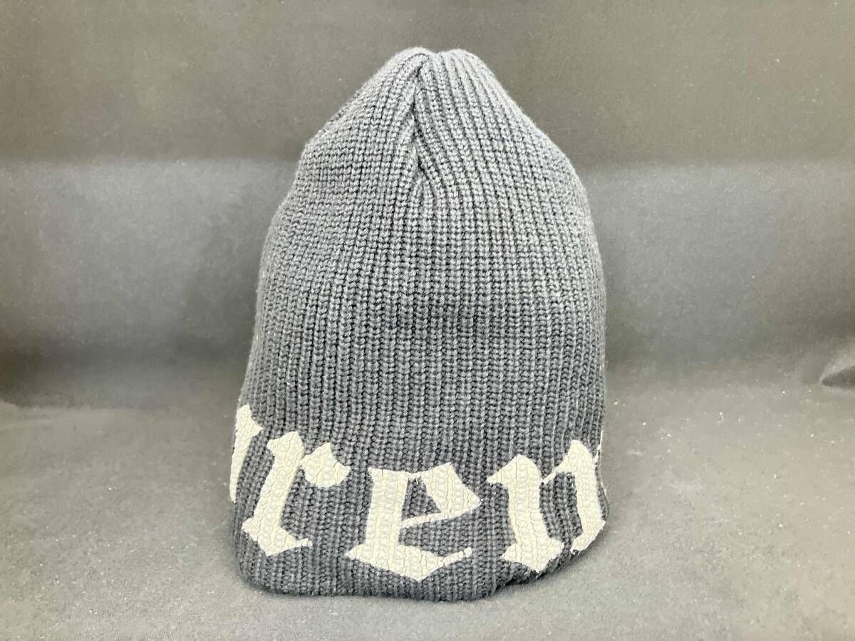 supreme シュプリーム 25 SS OLD ENGLISH PRINTED BEANIE ニット帽 ビーニー ブラック 黒 コットン 綿 中国製