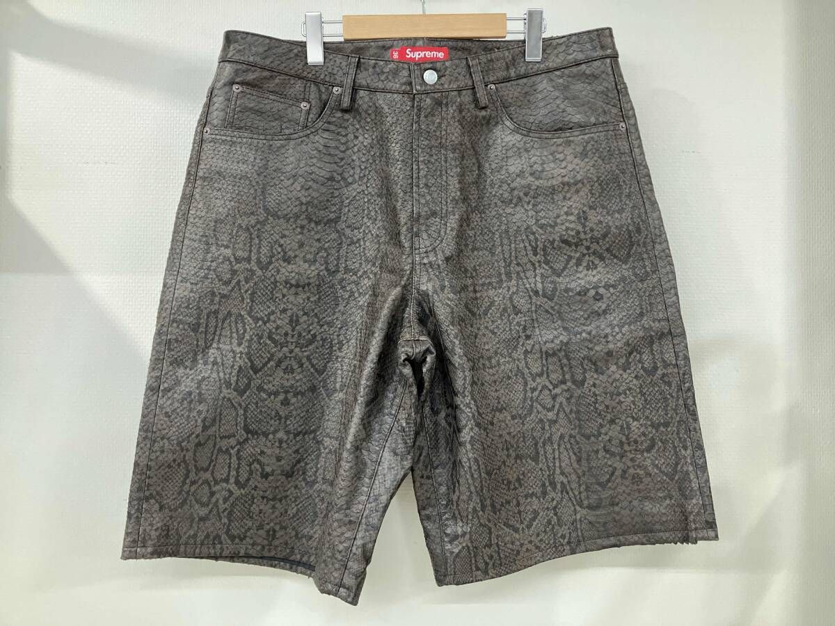Supreme baggy leather short snakeskin シュプリーム バギー レザー