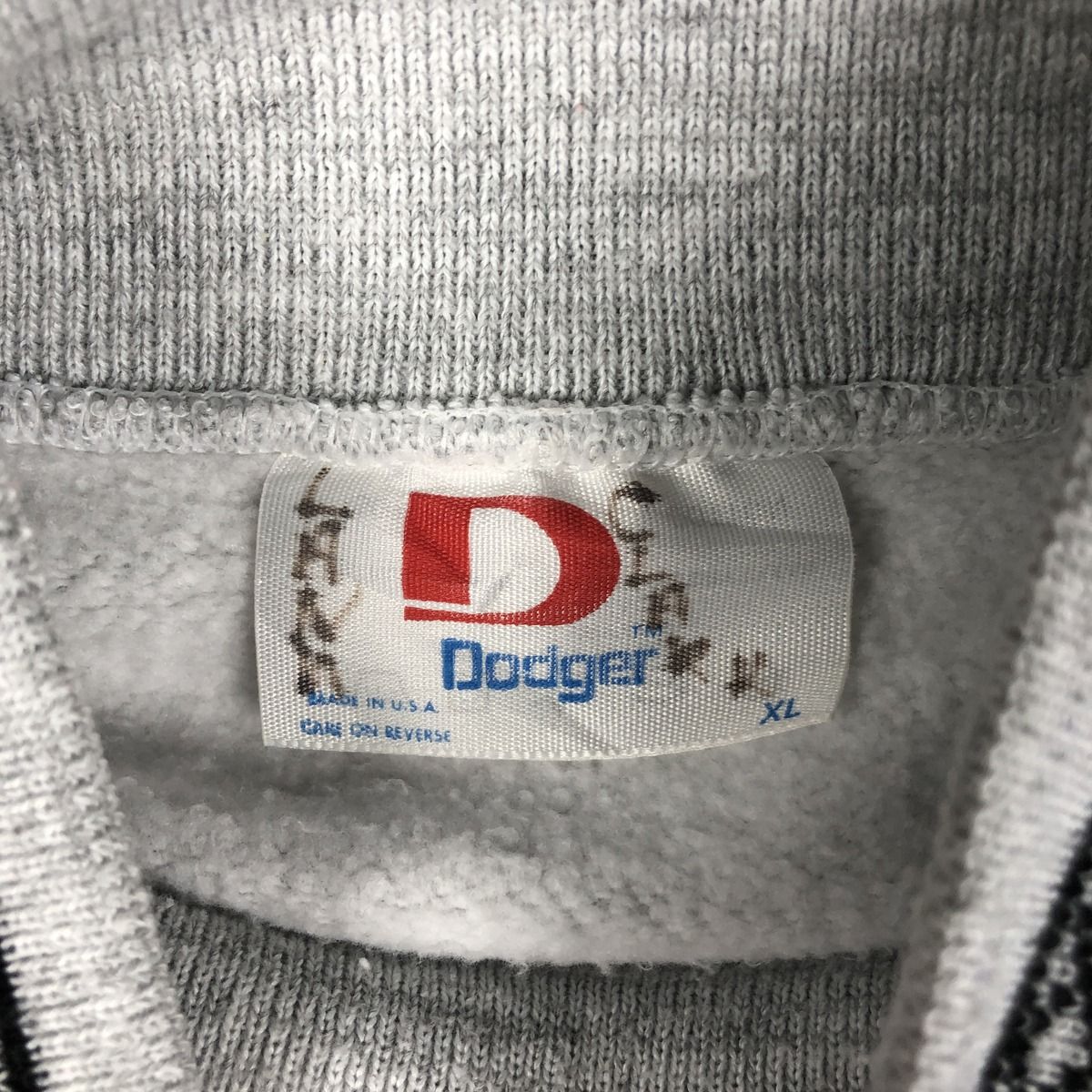 古着 90年代 DODGER 3連プリント ハイネック カレッジスウェットシャツ トレーナー USA製 メンズXL相当 ヴィンテージ/eaa598408 古着 90年代 DODGER 3連プリント ハイネック カレッジスウェットシャツ