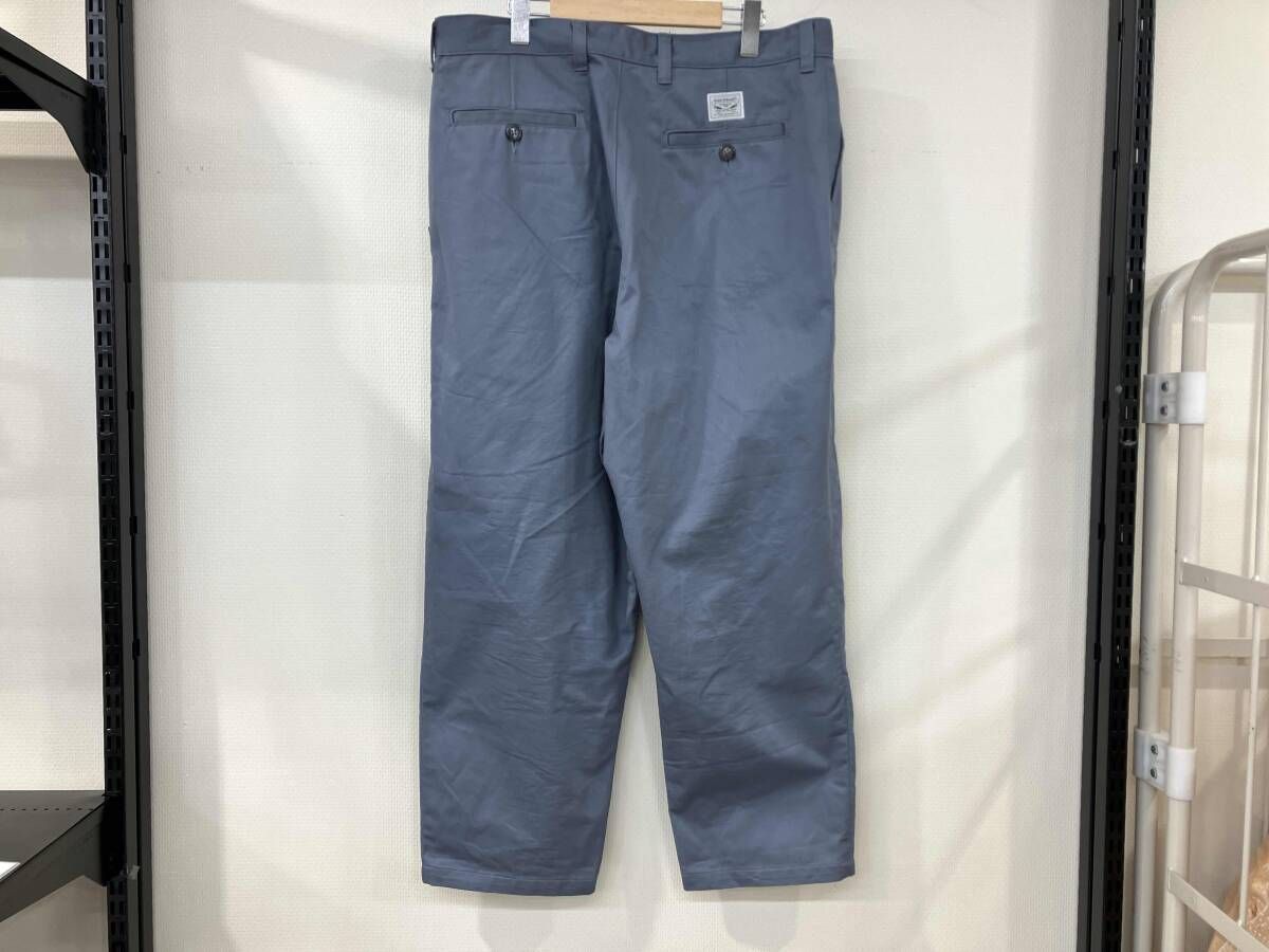 ディセンダント DC-3 WIDE 綿パン タックパンツ ズボン サイズ4 ブルーグレー コットン メンズ