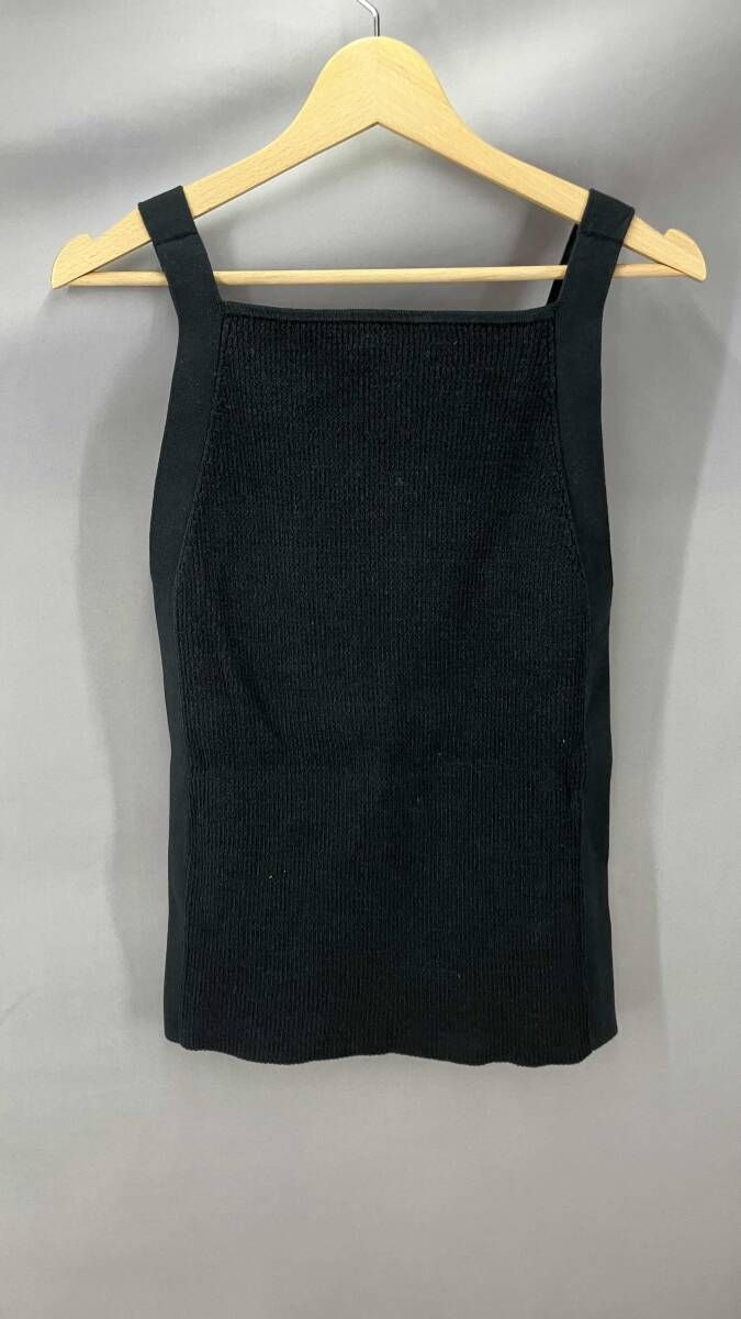 NKNIT ンニット リブニット ノースリーブ キャミソール タンクトップ レディース サイズ表記無し ブラック 夏