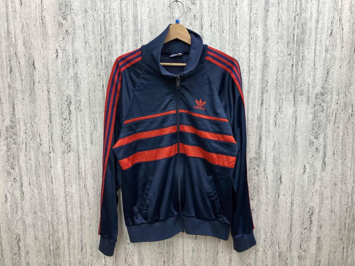 adidas アディダス トラックジャケット ジャージ ネイビー 三つ葉 Lサイズ
