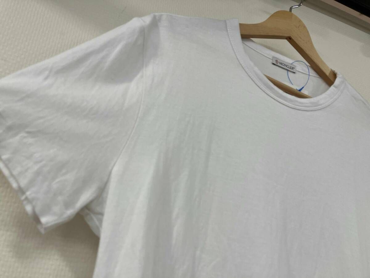  MONCLER モンクレール 半袖Tシャツ サイズM 8390 E 白 ホワイト トリコロール コットン メンズ クルーネック ワッペン その他 小物