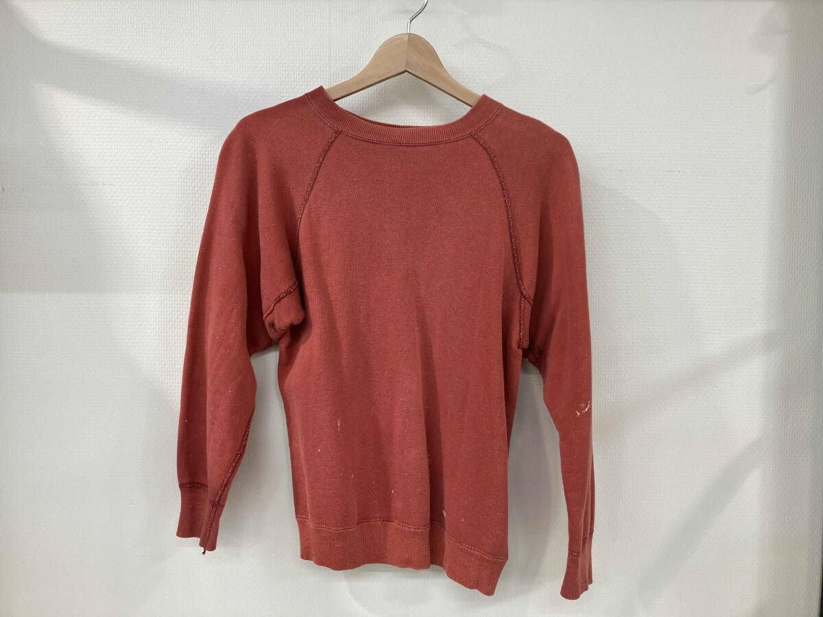 ビンテージ スウェット トレーナー プルオーバー 60 s 60年代 脇下ガゼット ピンク 裏起毛 汚れ有り 脇下破れ有り メンズ 古着