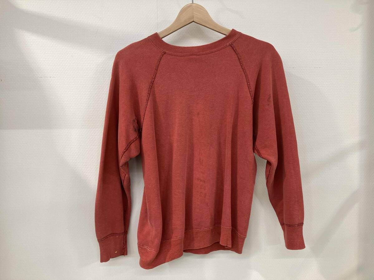ビンテージ スウェット トレーナー プルオーバー 60 s 60年代 脇下ガゼット ピンク 裏起毛 汚れ有り 脇下破れ有り メンズ 古着
