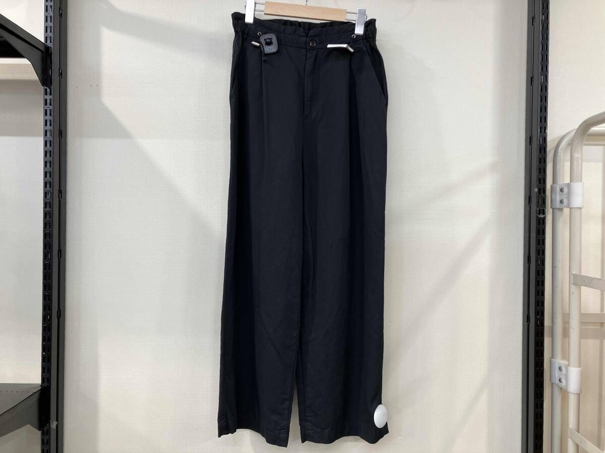 HANDS OF ハンズ オブ クリエイション ストレートパンツ コットンパンツ サイズF ブラック 黒 綿 麻 3020304